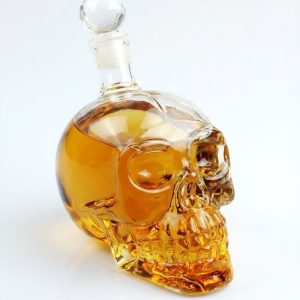 Crystal Head Kuru Kafa Cam Şişe Viski Likör Hediyelik Sürahi (550 ML)