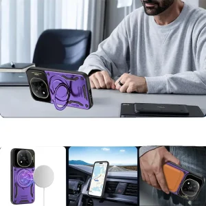 Newface Xiaomi Redmi Note 14 Pro 5G Kılıf Joy Lens Standlı Kapak - Lacivert