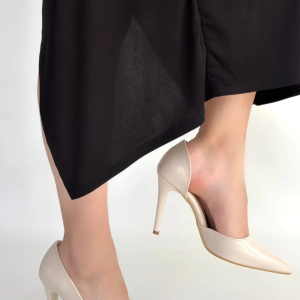 Pley Bej Rugan Stiletto Ayakkabı