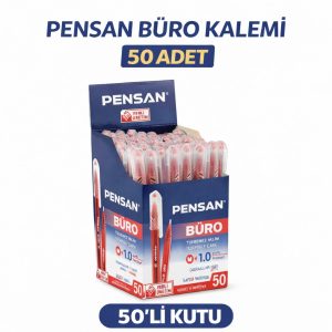 Pensan Büro 2270 Kırmızı Tükenmez Kalem 1.0 mm Medium Yerli Üretim 50 Adet