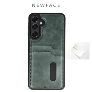 Newface Samsung Galaxy A56 Kılıf Sara Kartvizitli Deri Kılıf - Lacivert