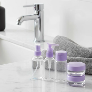 5 Parça Seyahat Banyo Seti 30 Ml Şeffaf Taşınabilir Şişe Seti