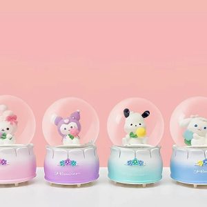 Kuromi Işıklı Kar Küresi | 9 cm Büyük Boy Figürlü Dekoratif Kar Küresi