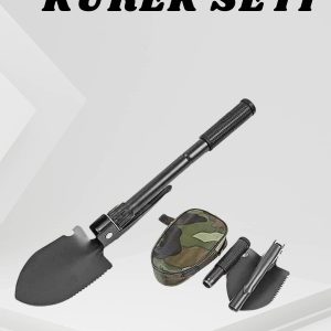 Katlanabilir Kamp Küreği Küçük Kazma Kürek Seti Pusulalı
