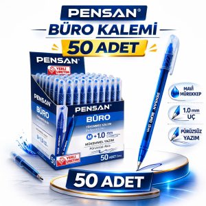 Pensan Büro Tükenmez Kalem 1.0 mm Mavi 50 Adet