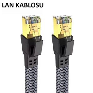 Cat 8 LAN Kablosu –Ethernet Kablosu Örgü Kaplama, Yüksek Hızlı (3 METRE)
