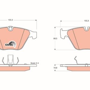 FREN BALATASI ÖN (BMW 5 SERISI (E60)(E61) (07/03-) 520I (07.2003-) [WVA 23312] - [ 155,3X68,5X19,8 MM ] -