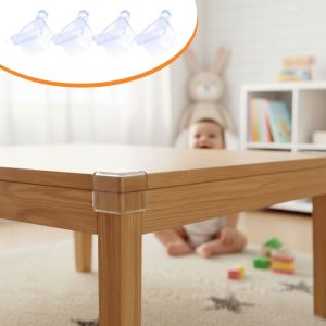 BUFFER® 4 Adet Kendiliğinden 3M Yapışkanlı Yumuşak ve Esnek Yapıda Sehpa,Masa,Dolap Köşe Koruyucu Aparat