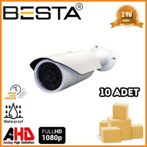 2 MP 1080P 42 LED Bullet AHD Güvenlik Kamerası 10 Adet Koli