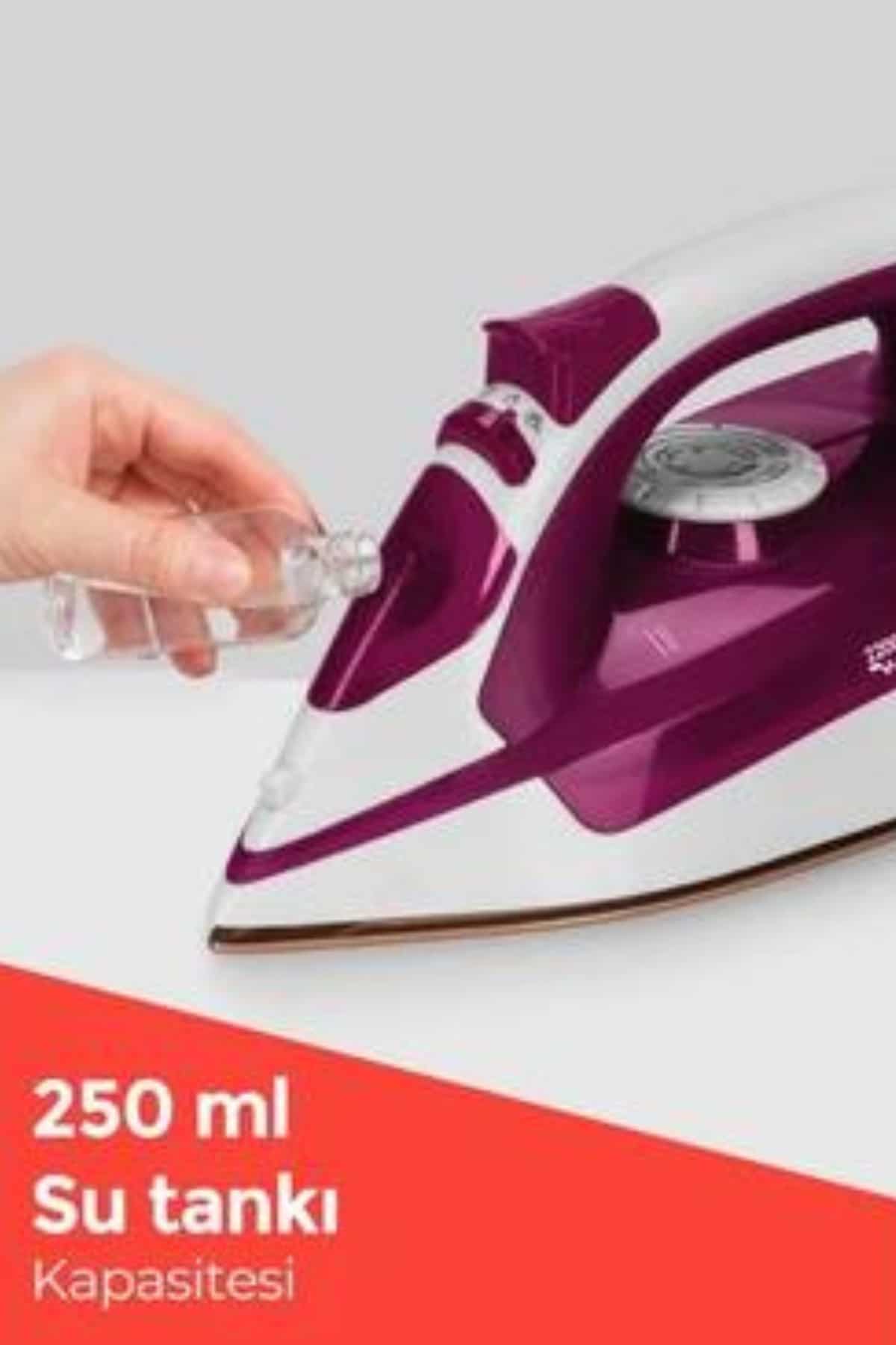Seramik Tabanlı Kırmızı 2200 Watt Şok Buharlı Ütü - Görsel 3