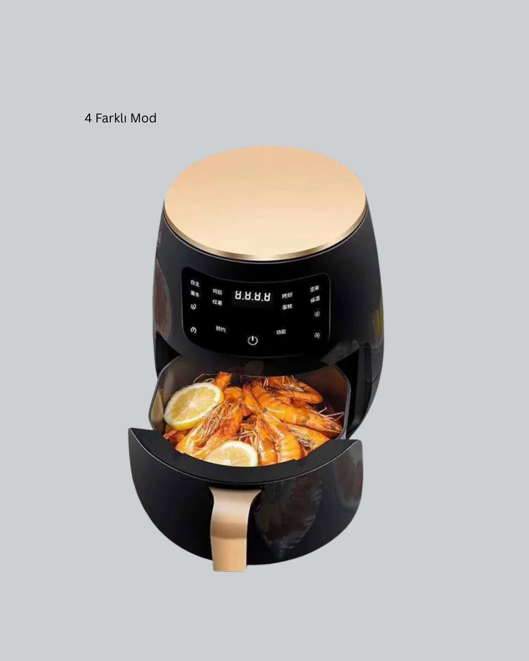 2400W Güçlü Airfryer 6L Yağsız Sağlıklı Pişirici LCD Dokunmatik - Görsel 4
