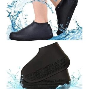 Siyah Silikon Yağmur Koruyucu Ayakkabı Kılıfı Kaymaz Su Kir Geçirmez Large (40-46)