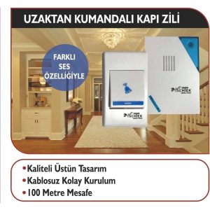 Hightek HT-3206 Uzaktan Kumandalı Kablosuz Kapı Zili