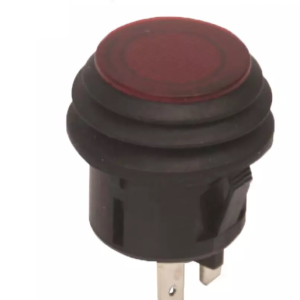 IC-180W Basmalı Yuvarlak Işıklı Kalıcı Anahtar 12 Volt 20 Amper DC Körüklü Kırmızı ASW-29D