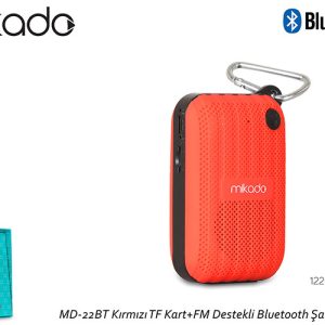 Mikado MD-22BT Kırmızı TF Kart+FM Destekli Bluetooth Şarjlı Speaker