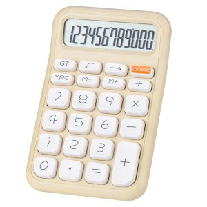 Powermaster PM-25408 Krem 12 Haneli Hesap Makinesi