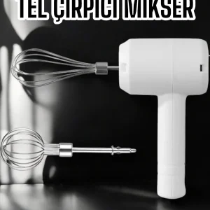 Mikser Çırpıcı Şarjlı Mini Taşınabilir Beyaz Tel Çırpıcı Paslanmaz Çelik