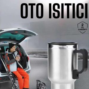 Kettle Kapaklı Araç İçi Termos Tüm Arabalara Uyumlu Çakmaklık Girişli Su Isıtıcı Bardak
