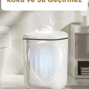 Akıllı Teknolojik Sensörlü Çöp Kovası Işık Antibakteriyel Koku Geçirmez Mutfak Banyo Wc Ofis 20l Uv