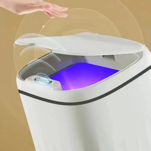 Akıllı Teknolojik Sensörlü Çöp Kovası Işık Antibakteriyel Koku Geçirmez Ofis Banyo Mutfak 20l Uv