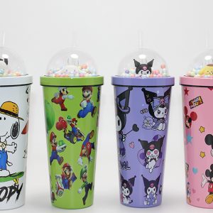 Sevimli Anime Karakterli Pipetli Termos & Suluk