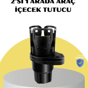 Araç İkili Bardak Tutucu Ayarlanabilir Genişlik 360° Döner Sistem
