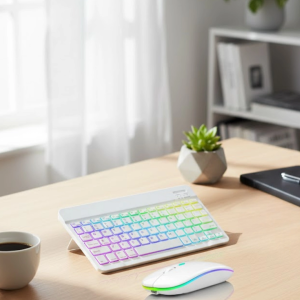 Aydınlatmalı Kablosuz Klavye Mouse Seti Bluetooth Bağlantılı Çoklu Cihaz Uyumlu