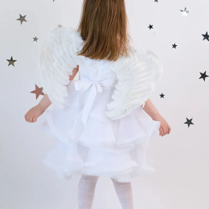 Beyaz Renkli Bebek Boy Melek Kanadı 30x45 Cm