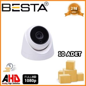 2 MP 1080P 6 ATOM LED Dome AHD Güvenlik Kamerası 10 Adet Koli