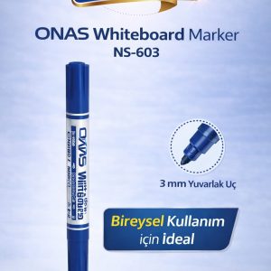 ONAS Whiteboard Marker NS-603 Mavi Tahta Kalemi 3 mm Yuvarlak Uç 1 Adet