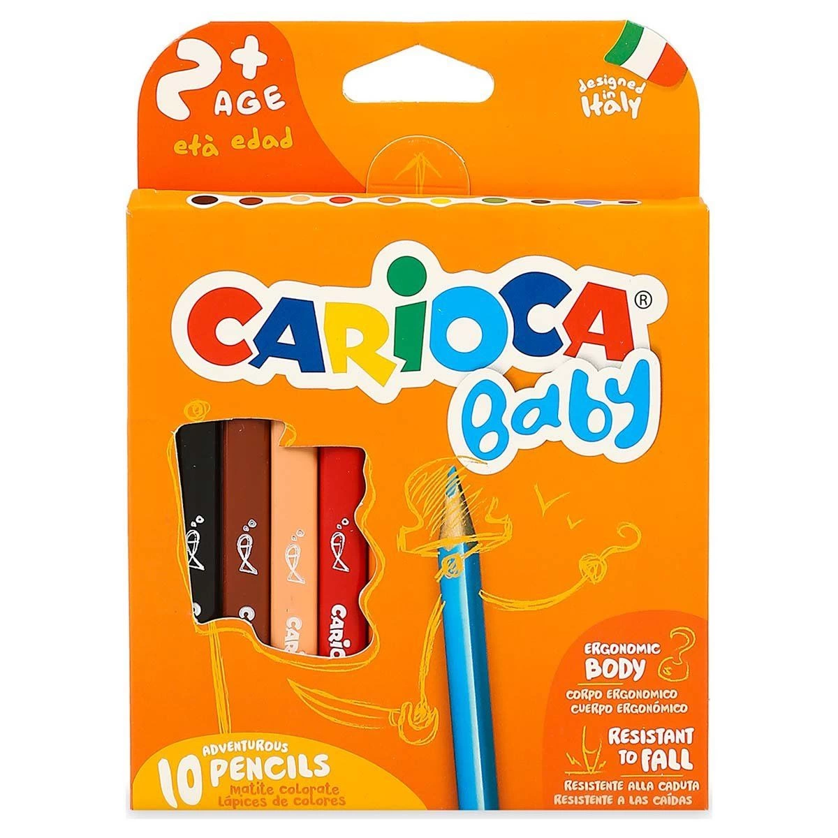 Carioca Baby Jumbo Üçgen Kuru Boya Kalemi 10'lu - Görsel 5