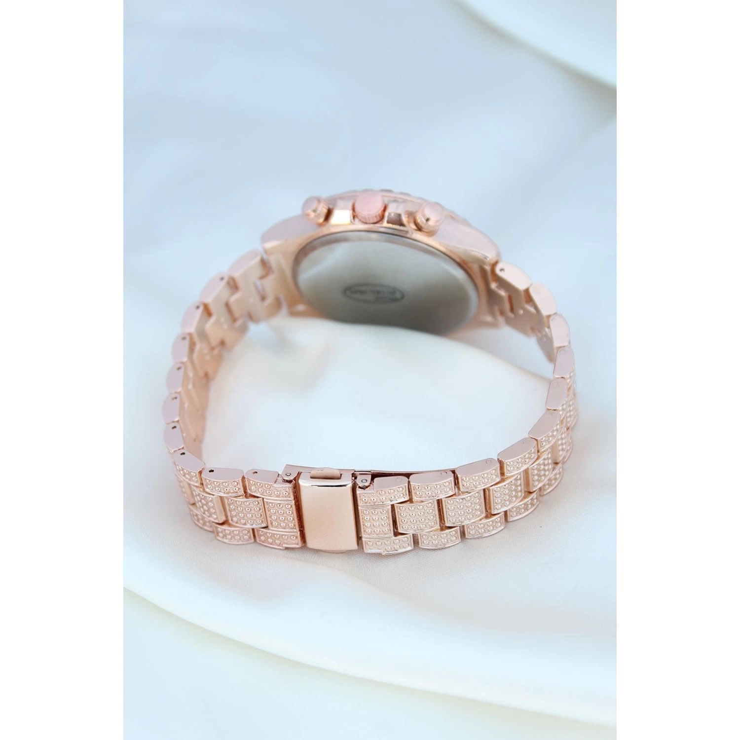 Clariss Trend Rose Metal Kordonlu Zirkon Taş Kaplama Renkli Taşlı Kasa Tasarımlı Lüx Kadın Kol Saati - Görsel 5