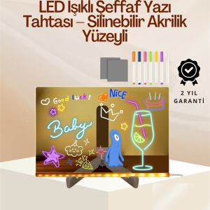 Çocuklar İçin Renkli LED Mesaj Tahtası – Neon Kalemli, Eğlenceli ve Yaratıcı Yazı Panosu