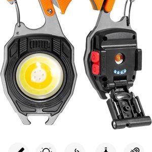 Çok Amaçlı LED Işıklı Anahtarlık – Çakmak, Tornavida, Şişe Açacağı, Type-C Şarjlı, Manyetik Özellikli Çok Fonksiyonlu Araç Gereci