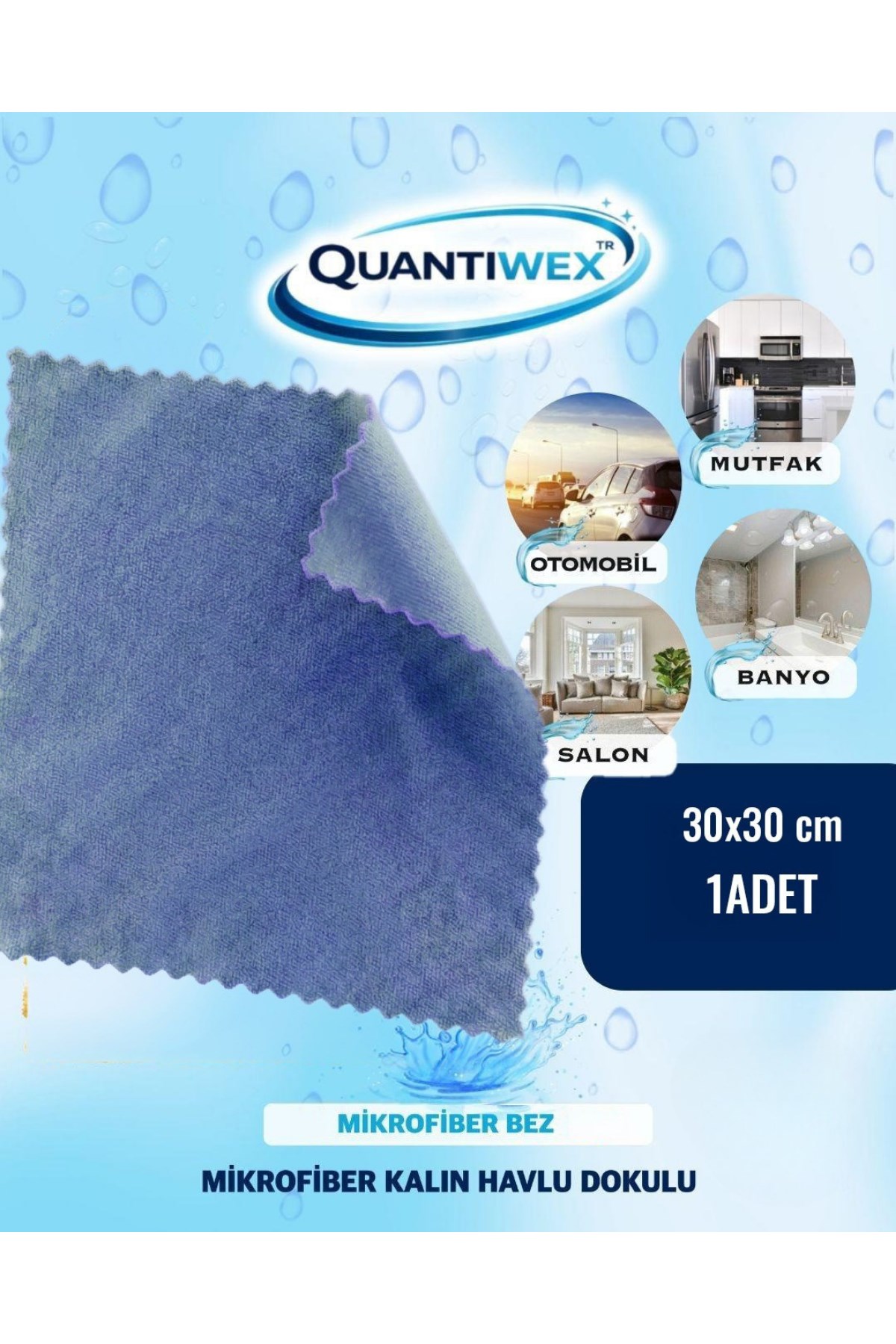 30x30 cm Mikrofiber Kalın Havlu Dokulu Temizlik Bezi 4’lü Set - Oto ve Ev İçin Çok Amaçlı Bez - Görsel 4