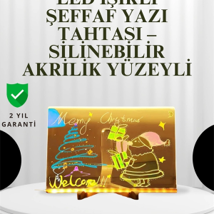 Dekoratif LED Yazı Tahtası – Silinebilir, Neon Kalemli, Planlama ve Hatırlatma İçin İdeal