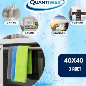 40x40 3lü Mikrofiber Cam Bezi İz Bırakmaz Oto Ev Temizlik Bezi