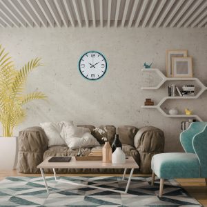 Turkuaz Dekoratif Stil 36 Cm Duvar Saati