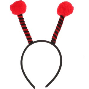 Gösteriler İçin Kırmızı Ponponlu Mega Uğur Böceği Taç 25x11 cm (5296)