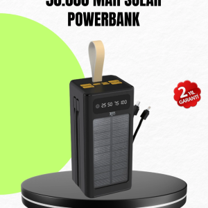 Güneş Enerjili Powerbank Dijital Göstergeli Taşınabilir Güç Kaynağı