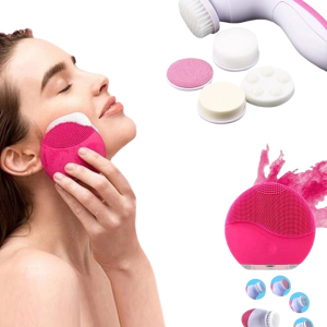 İkili Cilt Bakım Seti 5 Başlıklı Yüz Temizleme Ve Masaj Aleti Canlandırıcı Ve Onarıcı
