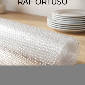Kaydırmaz Şeffaf Pvc Raflık Çekmece Örtüsü 45x300 cm Dolap İçi Koruyucu