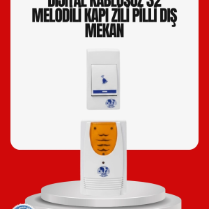 Kolay Kullanımlı Kablosuz Kapı Zili Şık ve Sade Tasarım