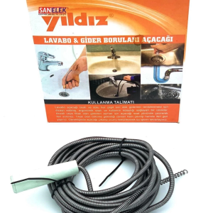 Lavabo ve Gider Boru Açacağı Lavabo Tıkanıklık Açma Sustası 5 Metre
