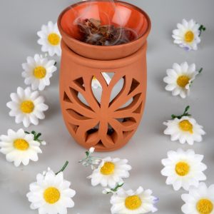 Lotus Çiçeği El Yapımı Çömlek Buhurdanlık Tütsülük