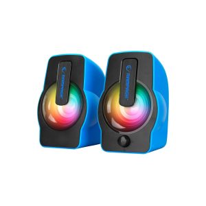 MAVİ - RGB IŞIKLI 1+1 HOPARLÖR SPEAKAER SET USB KABLO 2.0 MULTİMEDYA - 6W (5296)