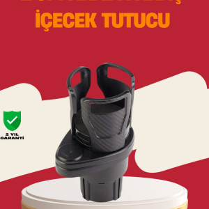 Otomobil Bardak Tutucu İkisi Bir Arada 360° Dönebilen Geniş Kapasiteli