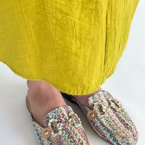 Yenda Renkli Dokumalı Terlik