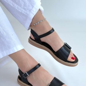 Andana Siyah Cilt Sandalet