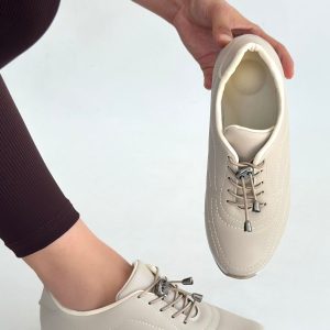 Finna Bej Cilt Bağcıklı Spor Ayakkabı